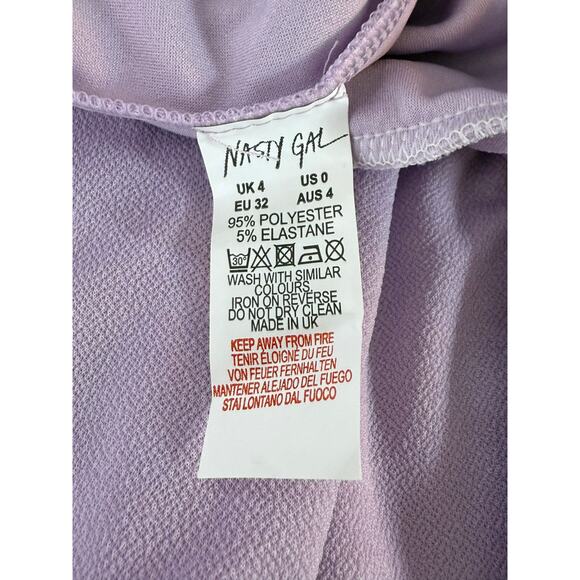 NWT Nasty Gal Lavender Purple Lightweight Textured Elastic Waist Pants Size 0 - Picture 8 of 9